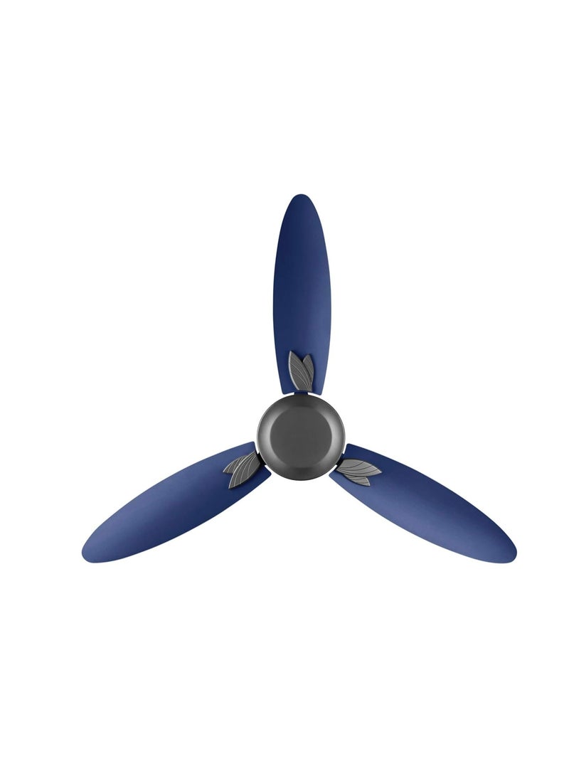 USHA Bloom Magnolia 1250mm|BEE Star Rated | Goodbye Dust Ceiling Fan | 2 Year Warranty | (Sparkle Grey & Blue) Pack of 1 - Image 1